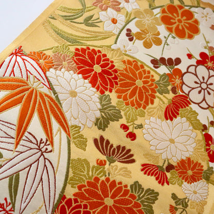 袋帯「春秋花丸文」梅垣織物