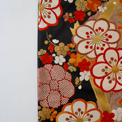 袋帯「竹垣梅花文」梅垣織物