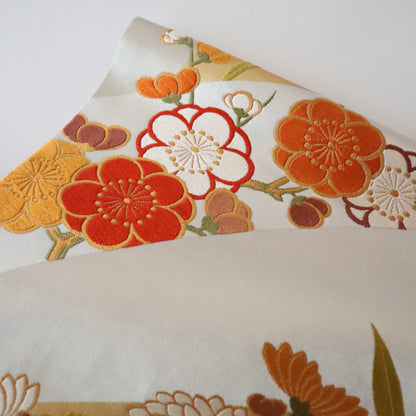 袋帯「斜取春秋花文」梅垣織物