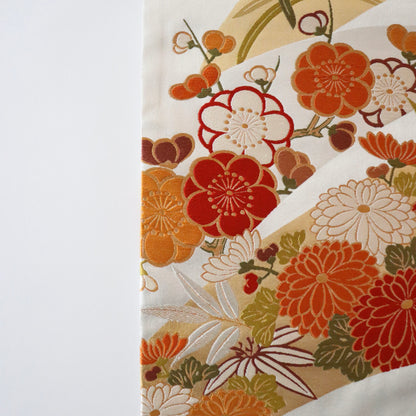 袋帯「斜取春秋花文」梅垣織物