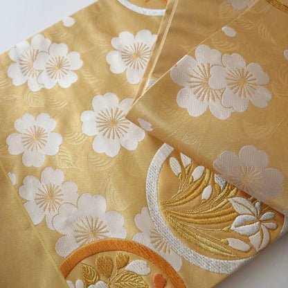 袋帯「桜狂言丸文」梅垣織物