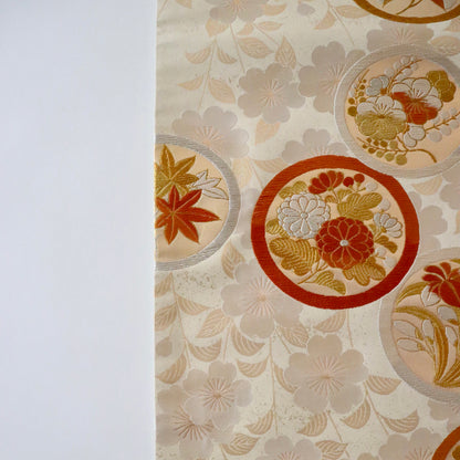 袋帯「桜狂言丸文」梅垣織物