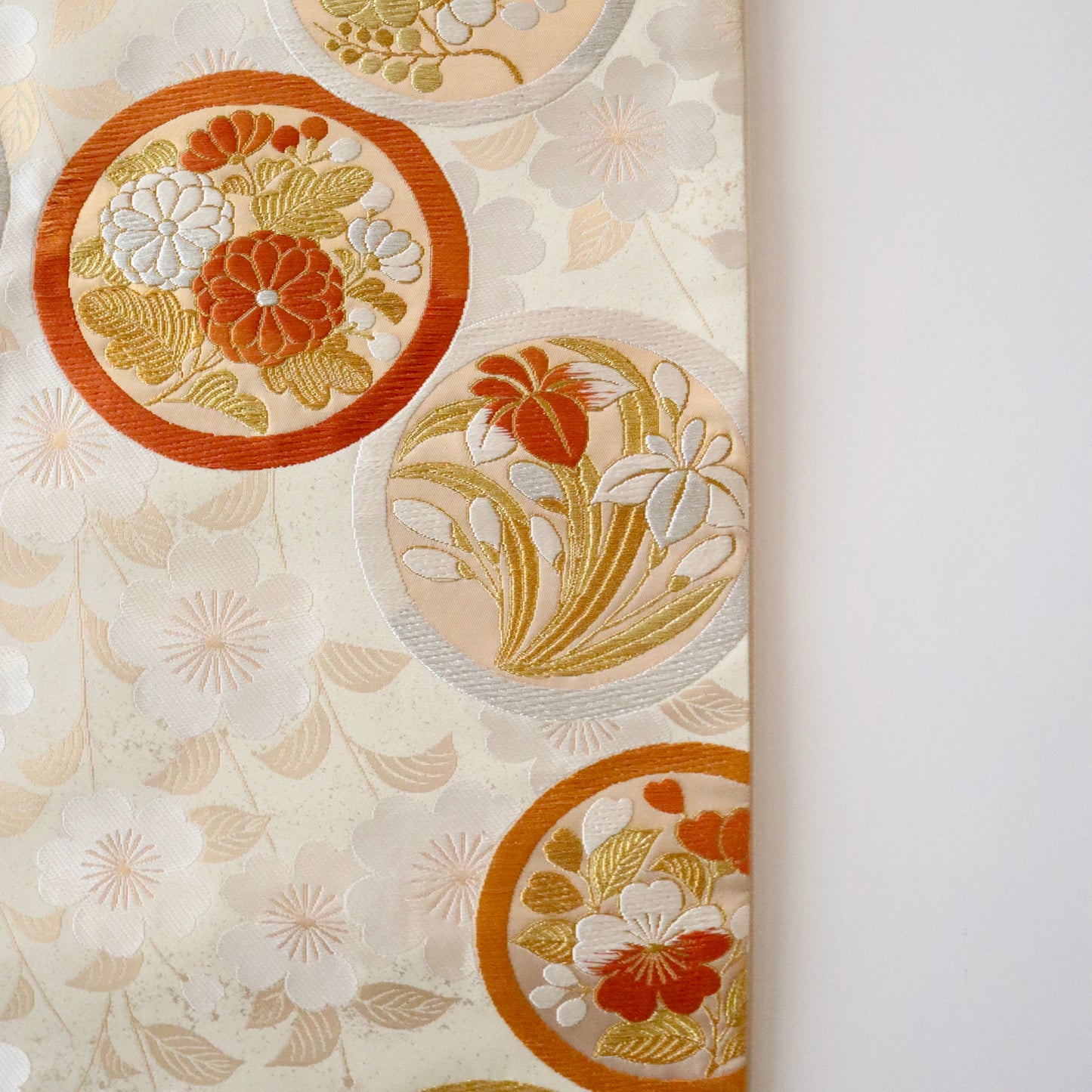 袋帯「桜狂言丸文」梅垣織物