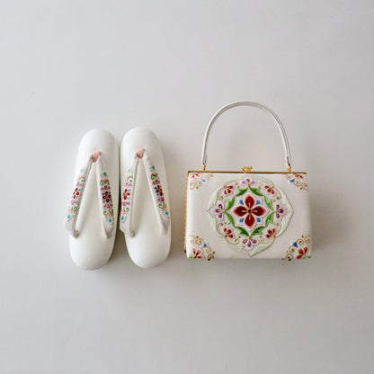 刺繍 | 草履バッグセット | 振袖 | 礼装 | 白 | 華文 | 和小物さくら