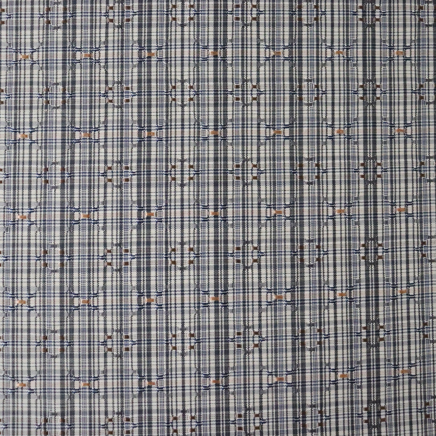 与那国花織「草木染/花織格子 - 薄墨」てぃぬはな工房：つのだれい子