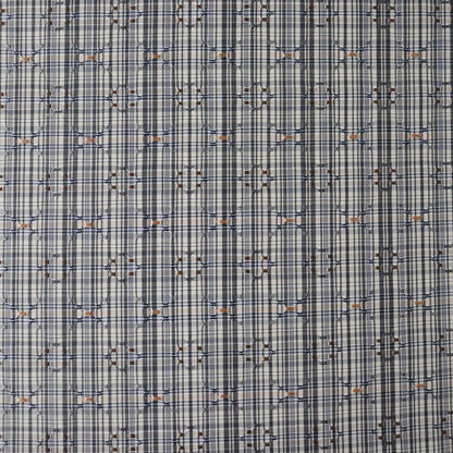 与那国花織「草木染/花織格子 - 薄墨」てぃぬはな工房：つのだれい子
