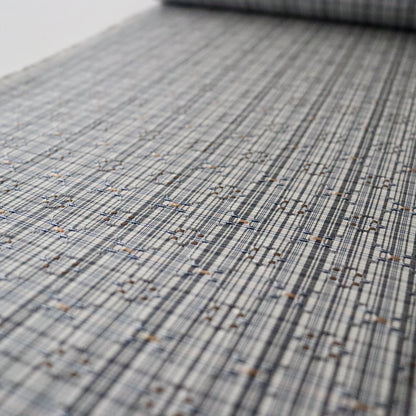 与那国花織「草木染/花織格子 - 薄墨」てぃぬはな工房：つのだれい子