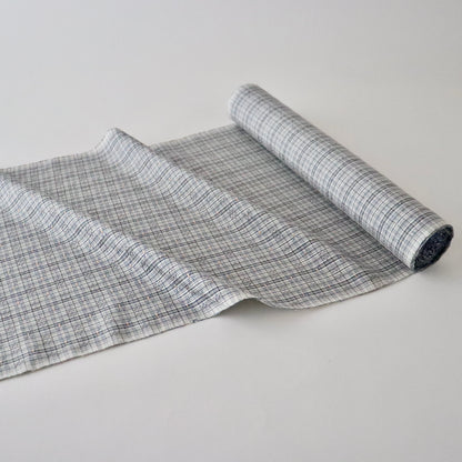 与那国花織「草木染/花織格子 - 薄墨」てぃぬはな工房：つのだれい子