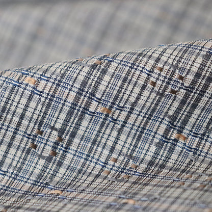 与那国花織「草木染/花織格子 - 薄墨」てぃぬはな工房：つのだれい子