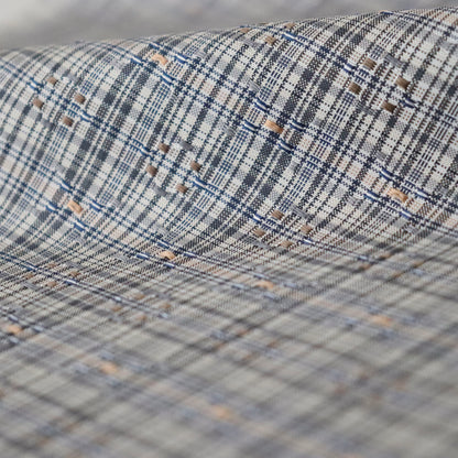 与那国花織「草木染/花織格子 - 薄墨」てぃぬはな工房：つのだれい子