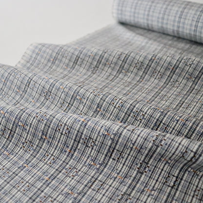 与那国花織「草木染/花織格子 - 薄墨」てぃぬはな工房：つのだれい子