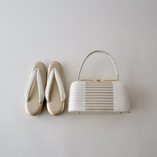 草履バッグセット「博多織-縞格子」やまざき