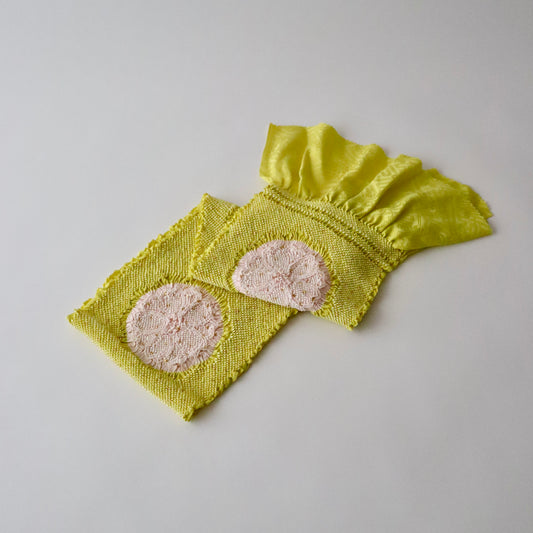 絞染め帯揚「八重桜輪 - grn/p」大原商店