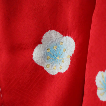 御祝着セット | 七五三 | 三歳 | 正絹 | 赤白黒 | 鞠 | 刺繍 | 絞染
