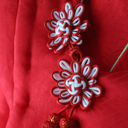 御祝着セット | 七五三 | 三歳 | 正絹 | 赤 | 鞠 | 花籠 | 刺繍