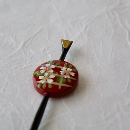 かんざし「平打ち 格子桜」大原商店