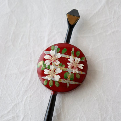 かんざし「平打ち 格子桜」大原商店