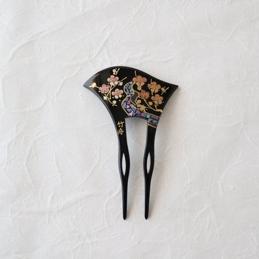 かんざし「梅に螺鈿流水 - blk」大原商店