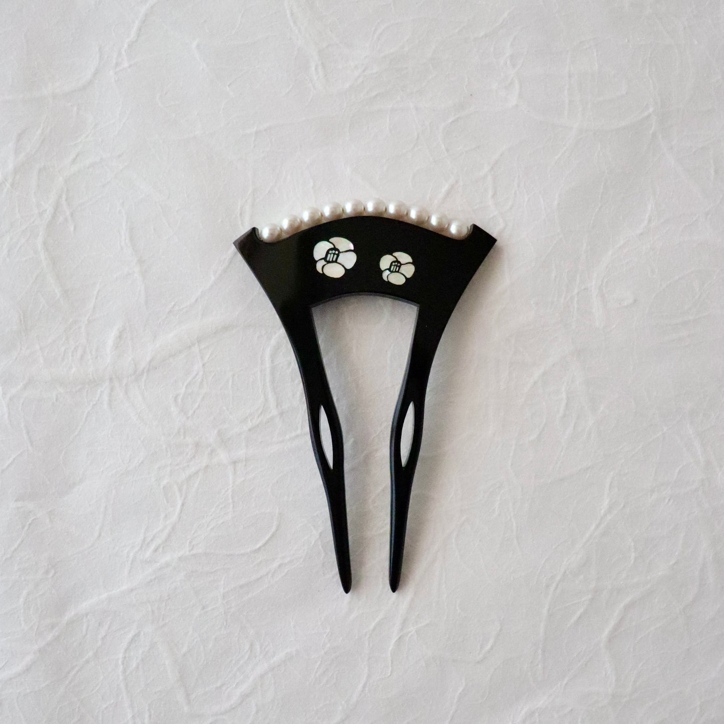 かんざし「螺鈿 椿」大原商店