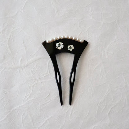 かんざし「螺鈿 椿」大原商店