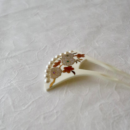 かんざし「桜に珠繋 - wht」大原商店