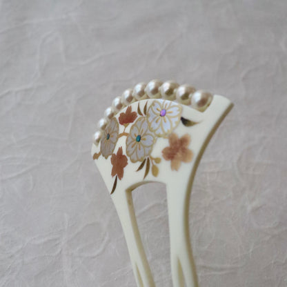 かんざし「桜に珠繋 - wht」大原商店