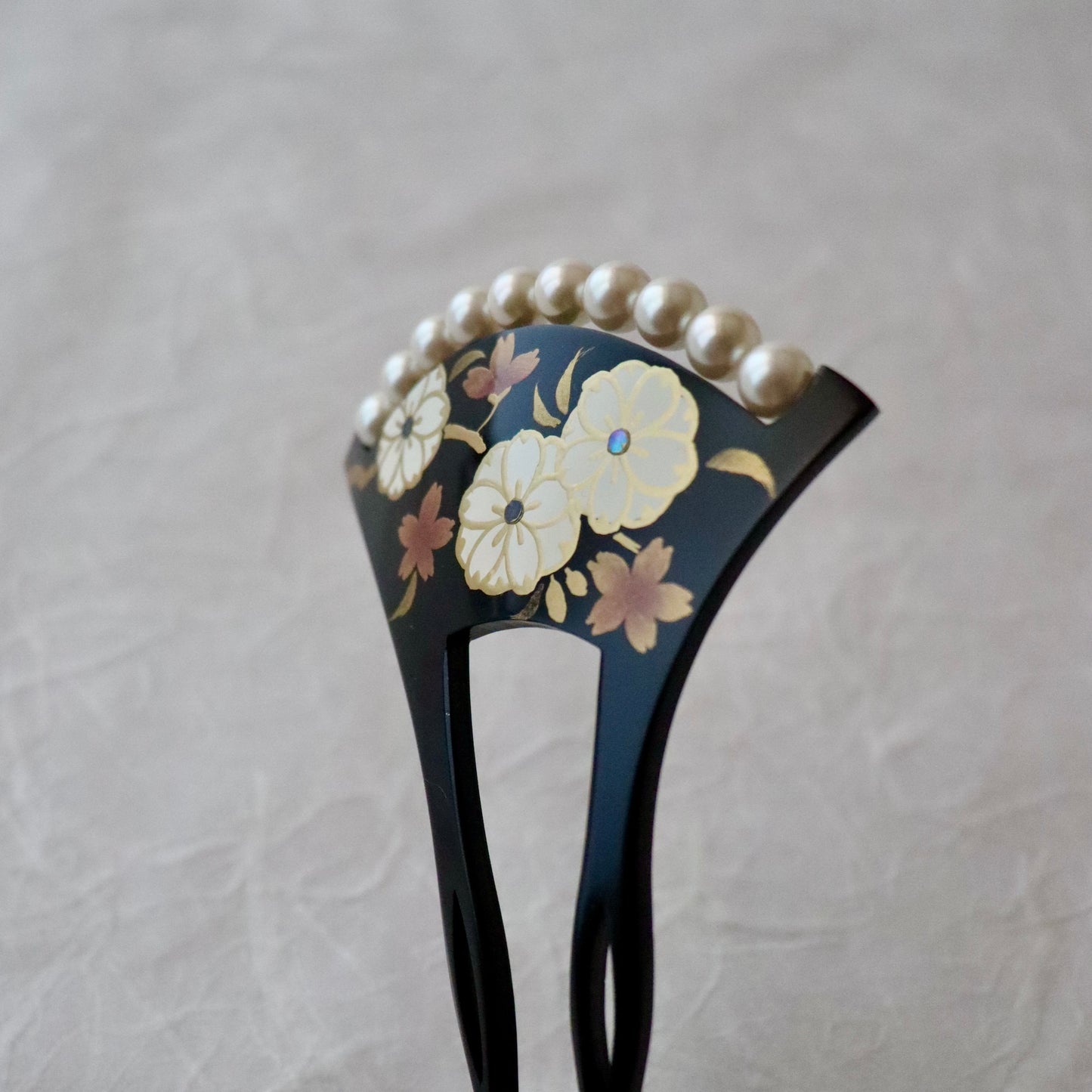 かんざし「桜に珠繋 - blk」大原商店