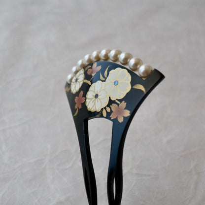 かんざし「桜に珠繋 - blk」大原商店