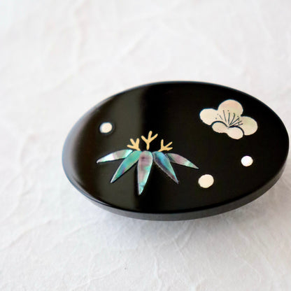 帯留「螺鈿 - 竹梅」大原商店