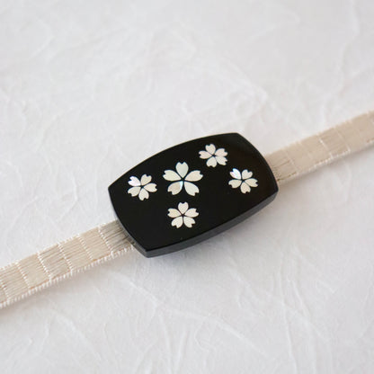 帯留「螺鈿 - 桜」大原商店