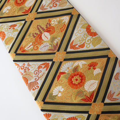 袋帯「舞楽菱文」梅垣織物