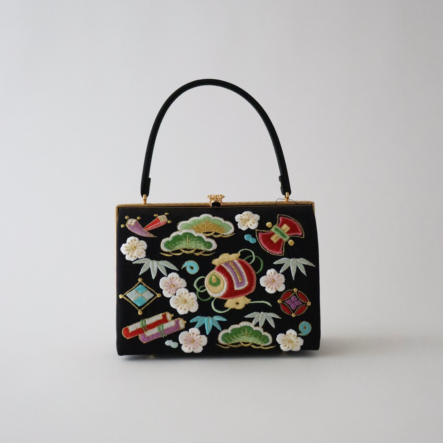 草履バッグセット「宝尽くし - blk」和小物さくら