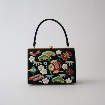 草履バッグセット「宝尽くし - blk」和小物さくら