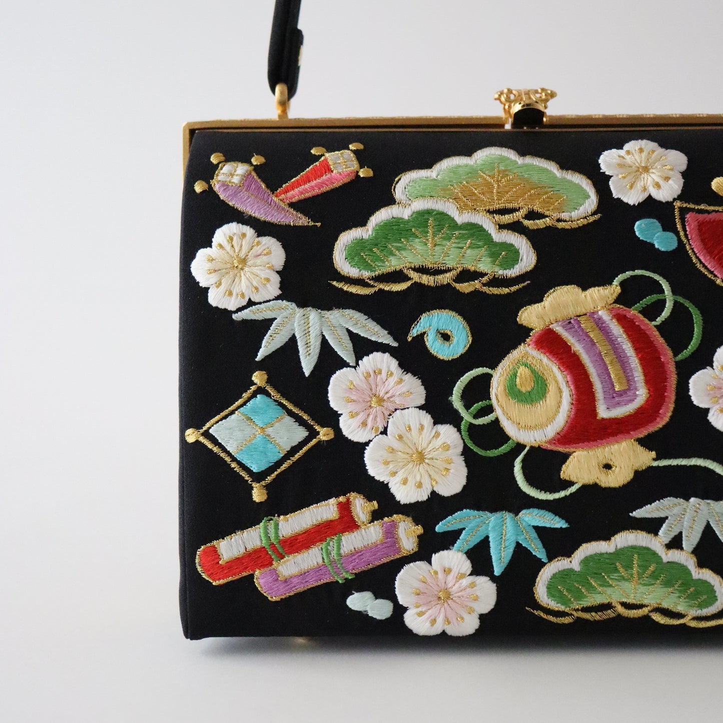 草履バッグセット「宝尽くし - blk」和小物さくら