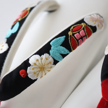 草履バッグセット「宝尽くし - blk」和小物さくら