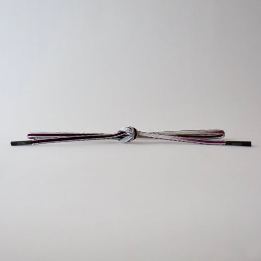 帯締め「綾竹耳縞片手先暈し裏無地 - purp/blu」和小物さくら