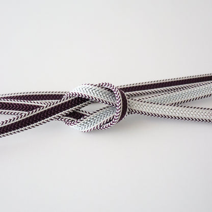 帯締め「綾竹耳縞片手先暈し裏無地 - purp/blu」和小物さくら