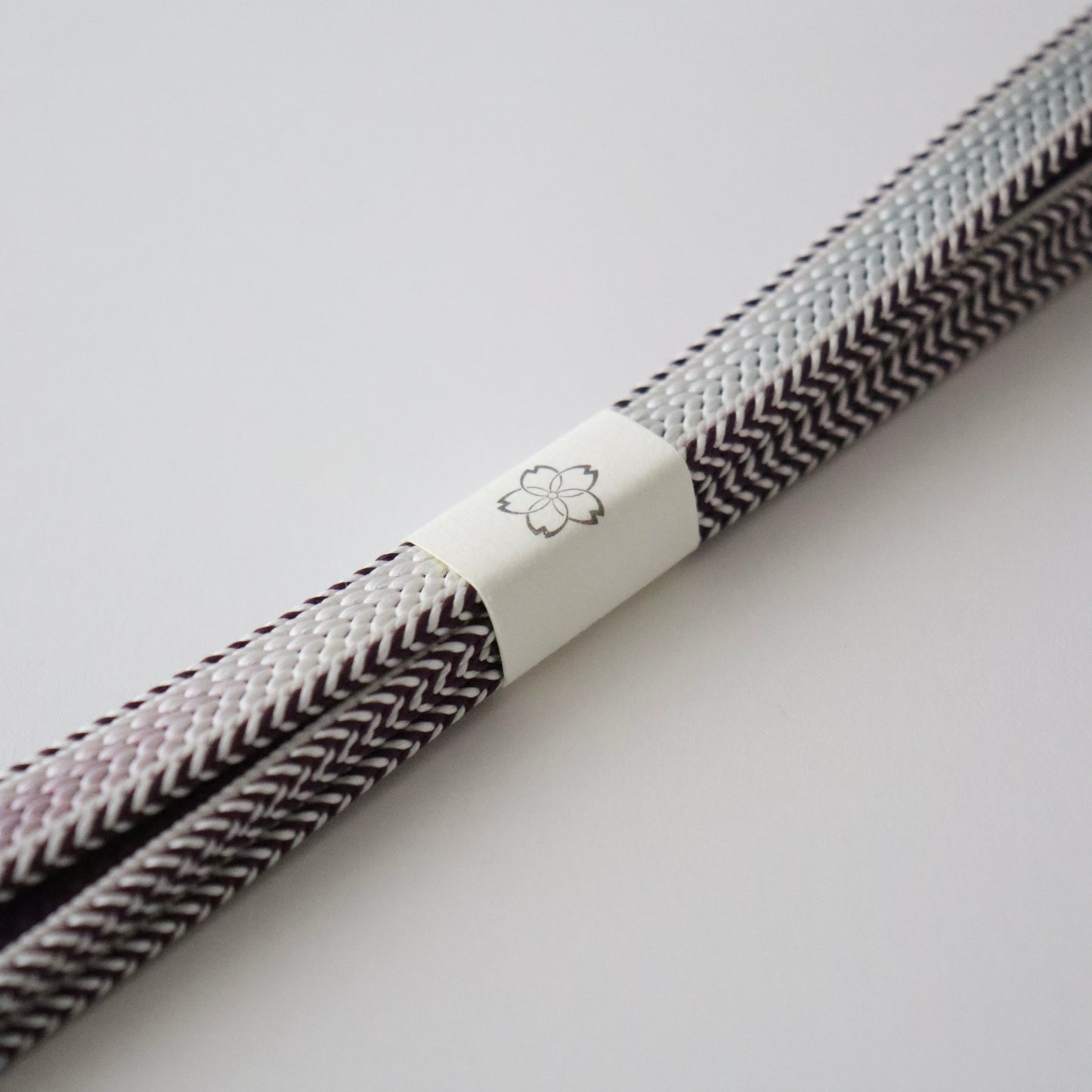 帯締め「綾竹耳縞片手先暈し裏無地 - purp/blu」和小物さくら