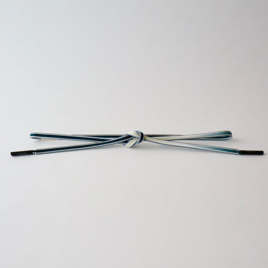 帯締め「綾竹耳縞片手先暈し裏無地 - blu.g/yel」和小物さくら