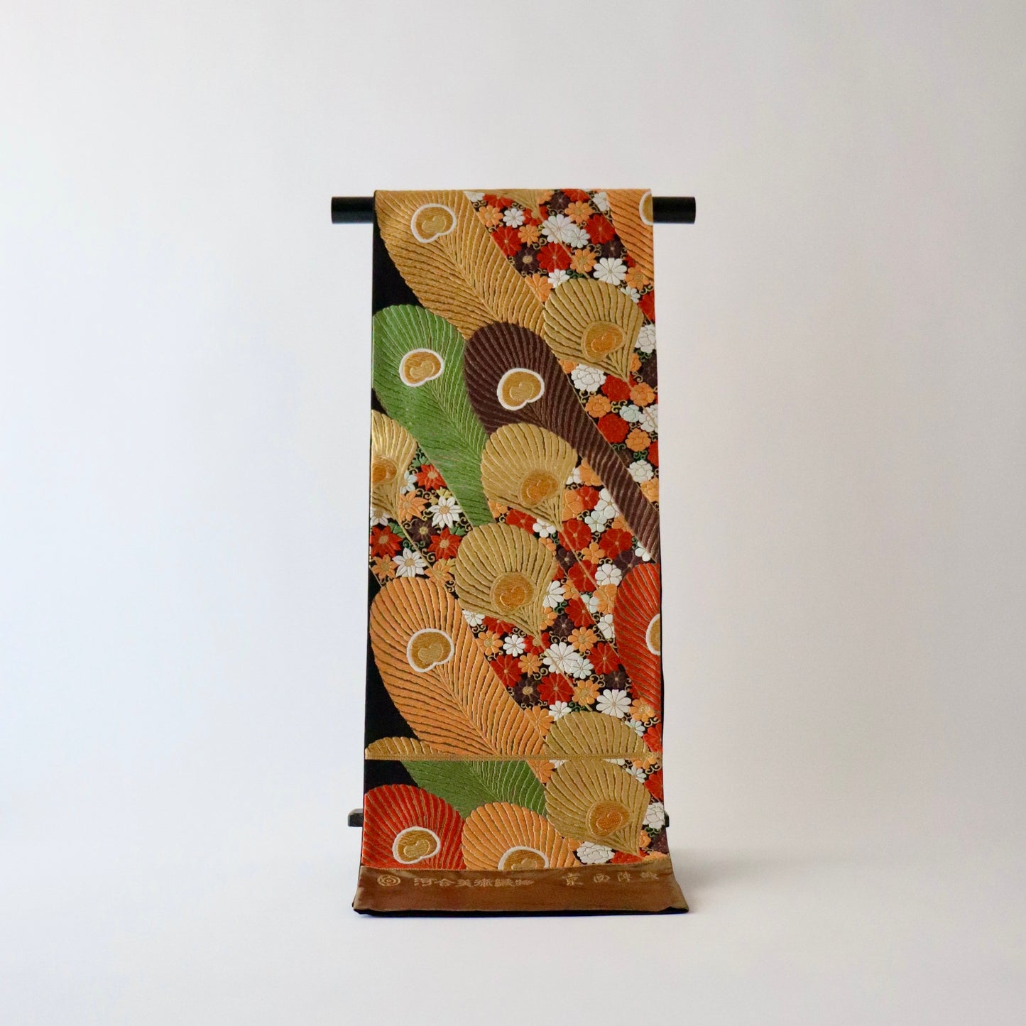 袋帯「雅孔雀小花文」河合美術織物