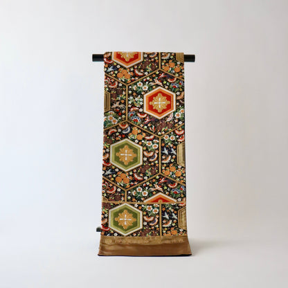 袋帯「平家経巻亀甲文」河合美術織物