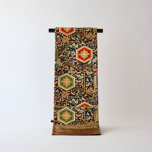 袋帯「平家経巻亀甲文」河合美術織物