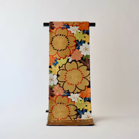 袋帯「延寿雲錦文」河合美術織物