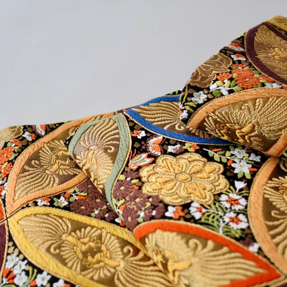 袋帯「彩七宝寿蝶華文」河合美術織物