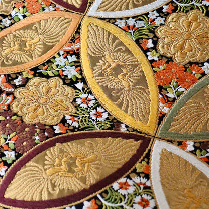 袋帯「彩七宝寿蝶華文」河合美術織物