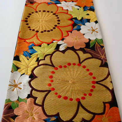 袋帯「延寿雲錦文」河合美術織物