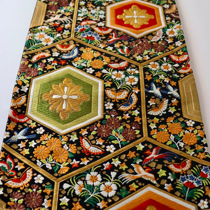 袋帯「平家経巻亀甲文」河合美術織物