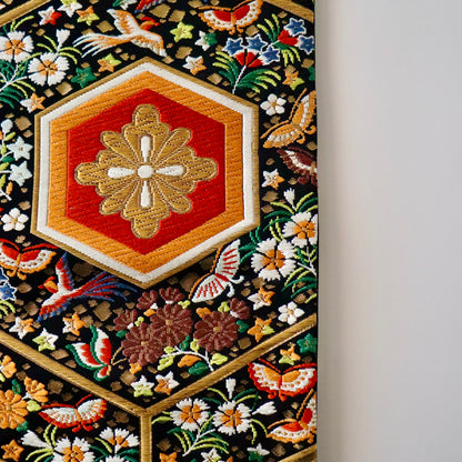 袋帯「平家経巻亀甲文」河合美術織物