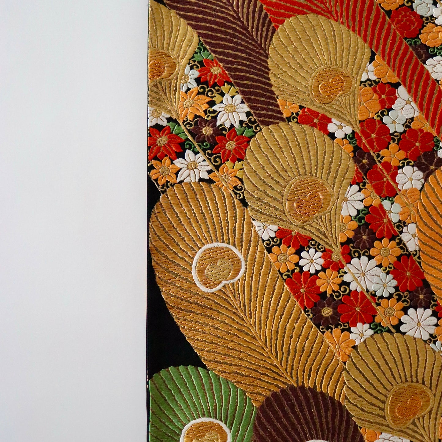 袋帯「雅孔雀小花文」河合美術織物