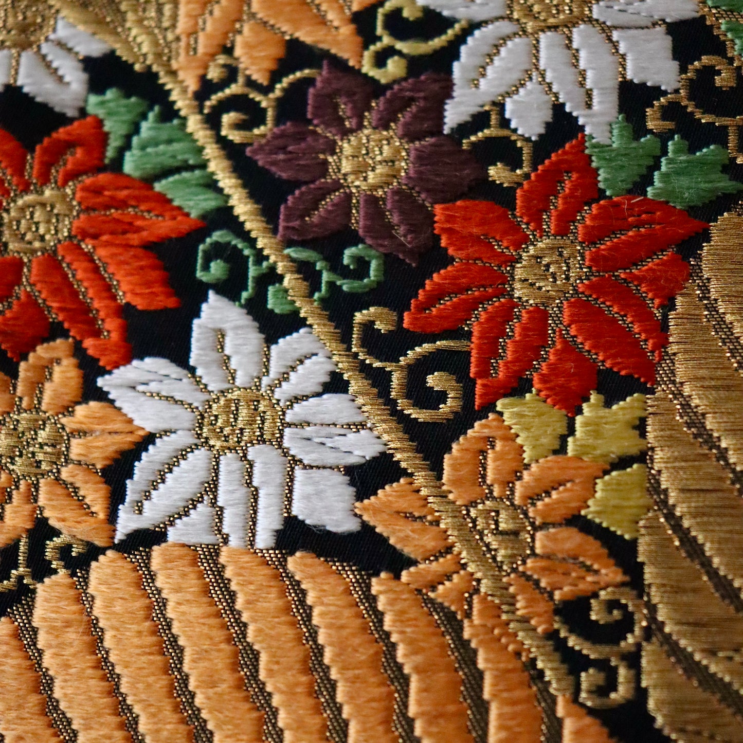 袋帯「雅孔雀小花文」河合美術織物